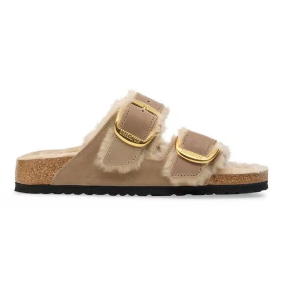 Birkenstock Arizona Big Buckle Shearling Color: Tobacco Brown - Picture 3 of 4